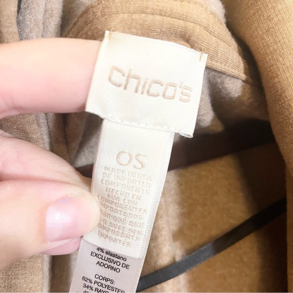 Chico's Womens Stretch Contrast Edging Ann Marie Ruana Wrap Brown One Size‎ - Picture 13 of 13